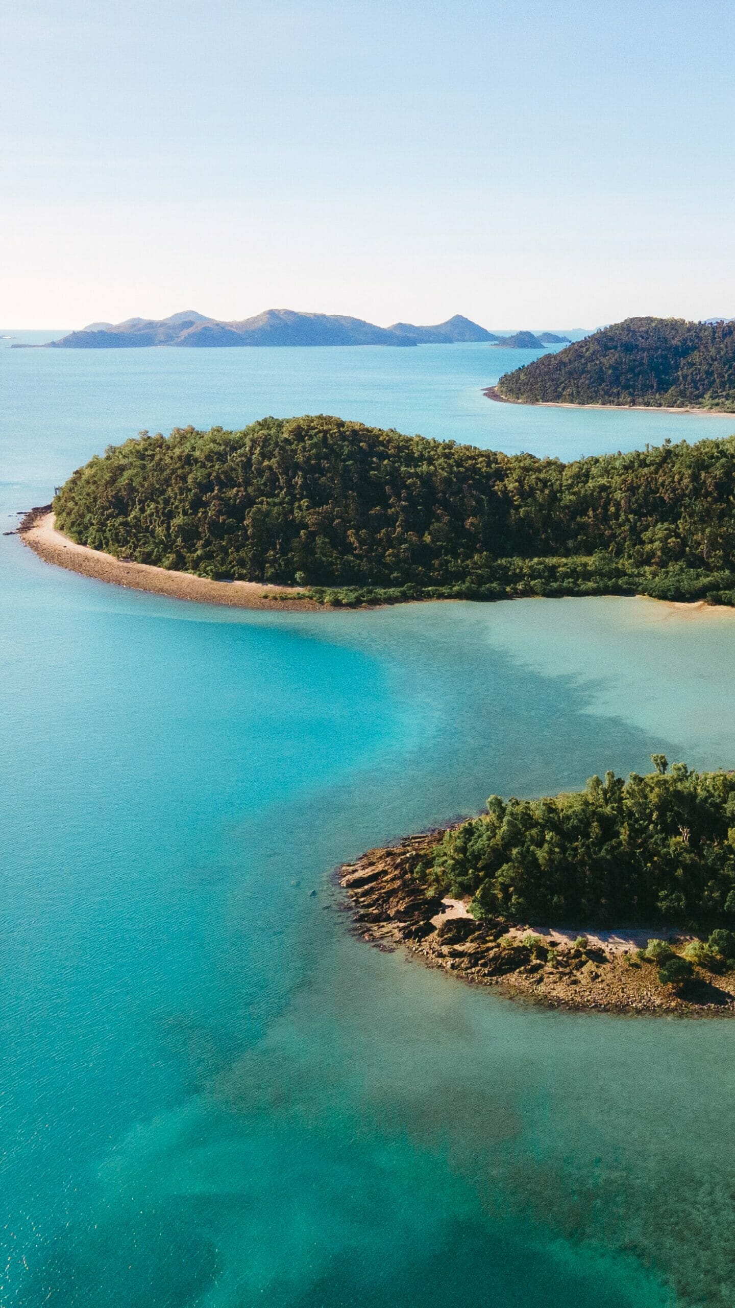 Aerial view of Palm Bay, Whitsundays QLD, Australia